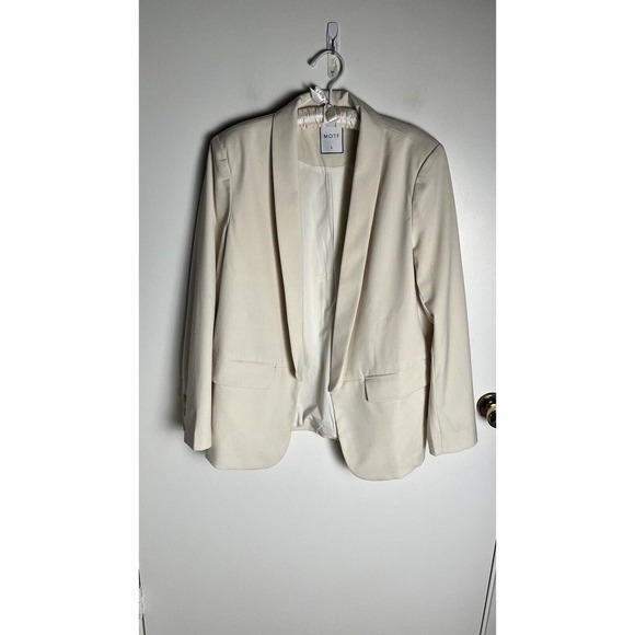 MOTF Womens Cream Open Swing Stretch Blazer Jacket Sz L NWOT - Picture 6 of 10